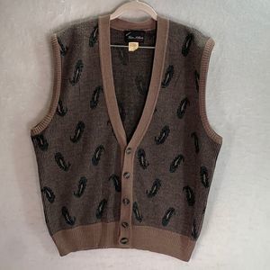 Brown Patterned Men's Vest. EUC